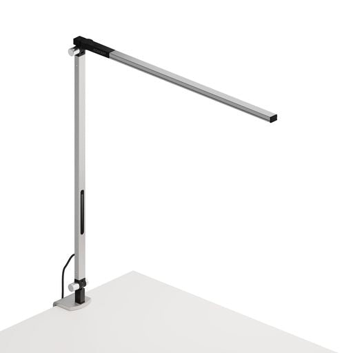 Z-Bar Solo Desk Lamp with two-piece desk clamp (Warm Light; Silver) - Desk Lamps