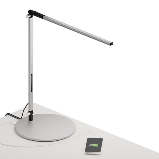 Z-Bar Solo Desk Lamp with USB base (Cool Light; Silver) - Desk Lamps