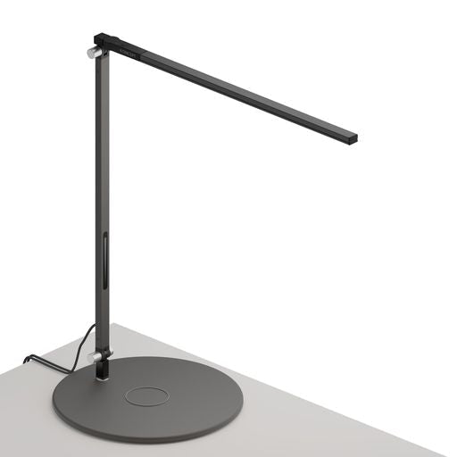 Z-Bar Solo Desk Lamp with wireless charging Qi base (Warm Light; Metallic Black) - Desk Lamps
