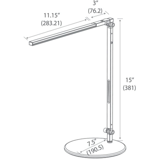 Z-Bar Solo mini Desk Lamp with base (Warm Light; Metallic Black) - Desk Lamp