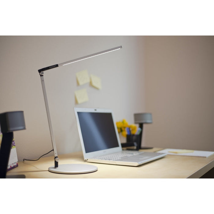 Z-Bar Solo mini Desk Lamp with grommet mount (Cool Light; Silver) - Desk Lamp