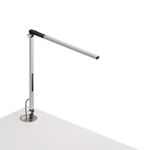 Z-Bar Solo mini Desk Lamp with grommet mount (Cool Light; Silver) - Desk Lamps