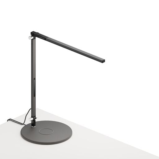 Z-Bar Solo mini Desk Lamp with wireless charging Qi base (Warm Light; Metallic Black) - Desk Lamps