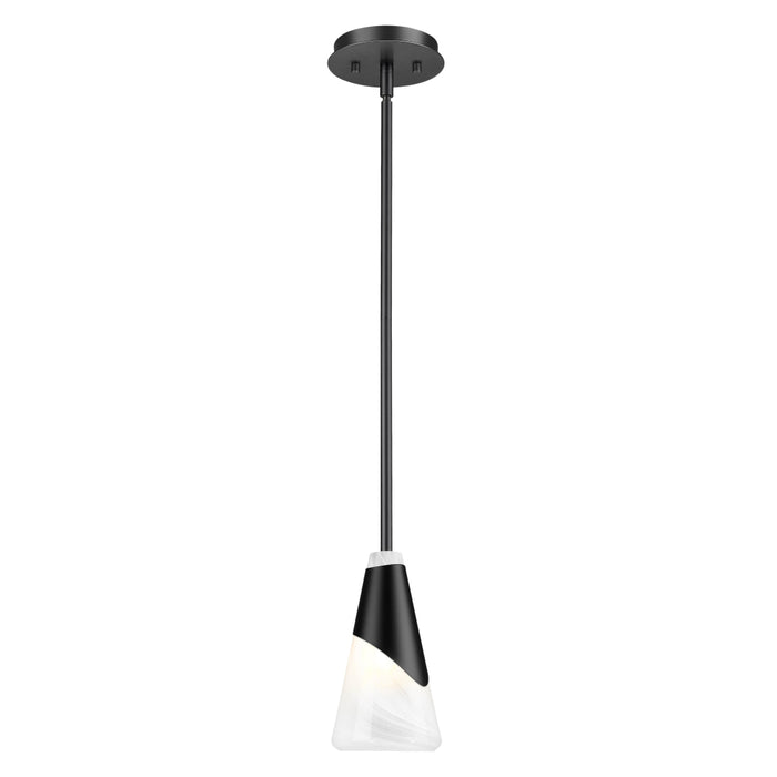 Z-Lite Aimie 1 Light Stem Pendant (13’’ Shade) - Matte Black