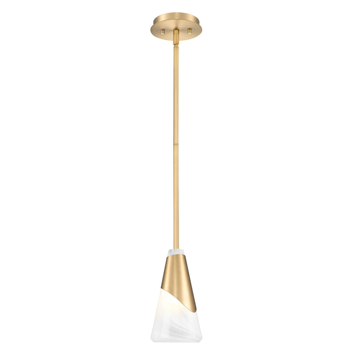 Z-Lite Aimie 1 Light Stem Pendant (13’’ Shade) - Modern Gold