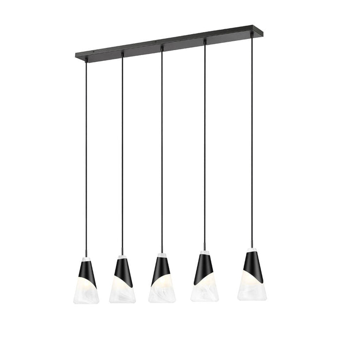 Z-Lite Aimie 5 Light Linear Pendant - Matte Black - 13