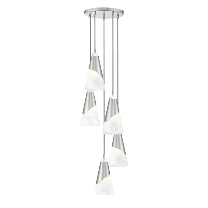 Z-Lite Aimie 5 Light Multi-Light Pendant - Brushed Nickel