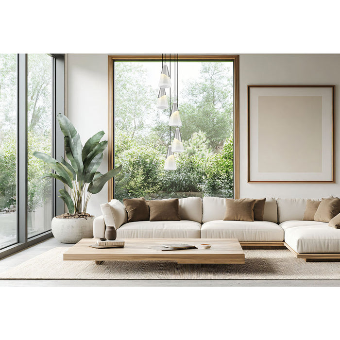 Z-Lite Aimie 5 Light Round Pendant - Brushed Nickel