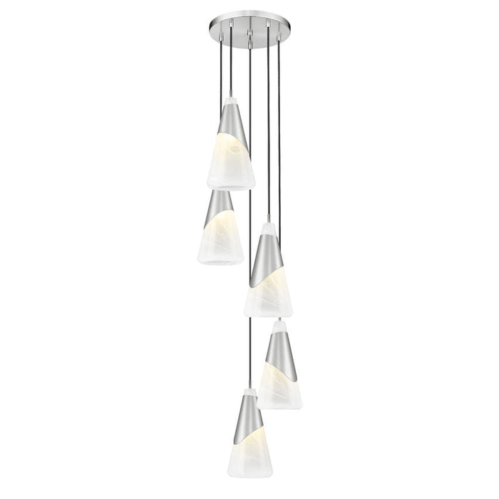 Z-Lite Aimie 5 Light Round Pendant - Brushed Nickel