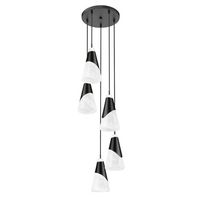 Z-Lite Aimie 5 Light Round Pendant - Matte Black