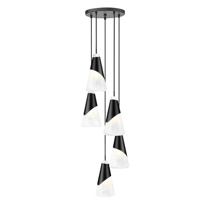 Z-Lite Aimie 5 Light Round Pendant - Matte Black