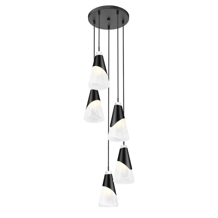 Z-Lite Aimie 5 Light Round Pendant - Matte Black