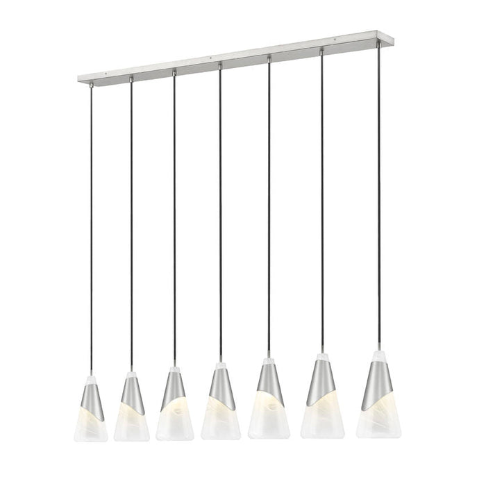 Z-Lite Aimie 7 Light Linear Pendant - Brushed Nickel - 15