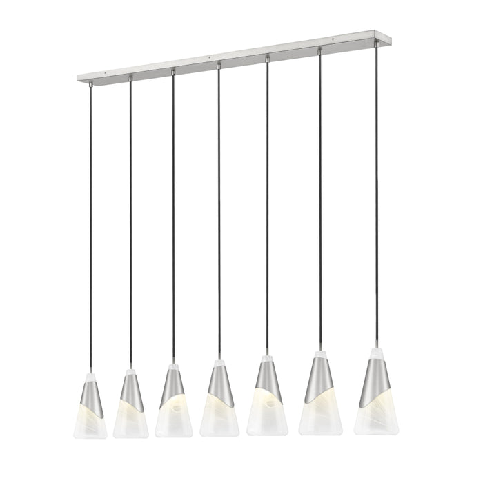 Z-Lite Aimie 7 Light Linear Pendant - Brushed Nickel