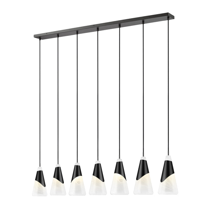 Z-Lite Aimie 7 Light Linear Pendant - Matte Black