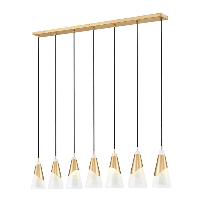 Z-Lite Aimie 7 Light Linear Pendant - Modern Gold - 15