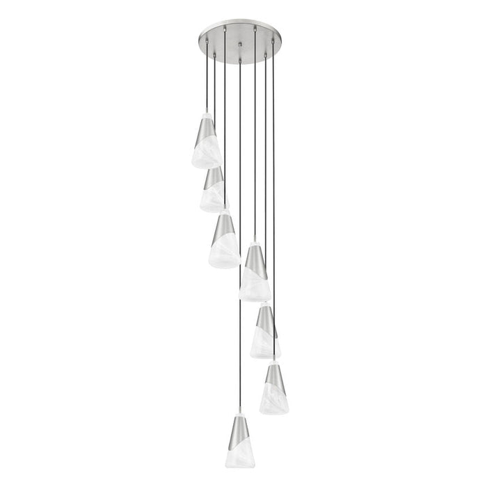 Z-Lite Aimie 7 Light Multi-Light Pendant (13’’ Shade) — Brushed Nickel - Pendants