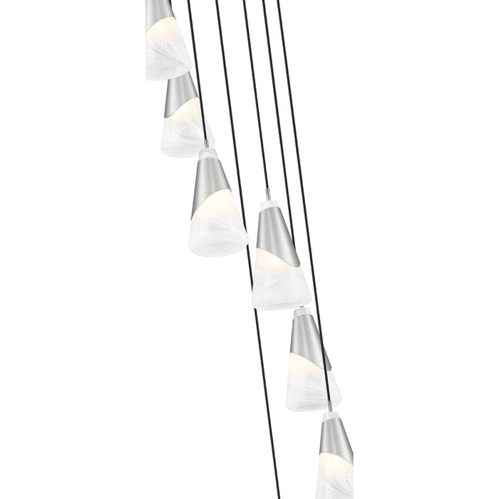 Z-Lite Aimie 7 Light Multi-Light Pendant (13’’ Shade) — Brushed Nickel - Pendants