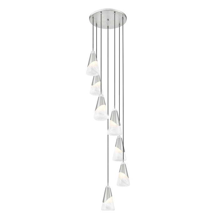 Z-Lite Aimie 7 Light Multi-Light Pendant (13’’ Shade) — Brushed Nickel - Pendants