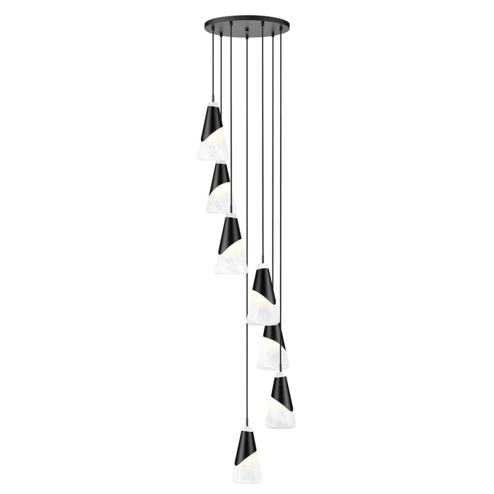 Z-Lite Aimie 7 Light Multi-Light Pendant (13’’ Shade) - Matte Black