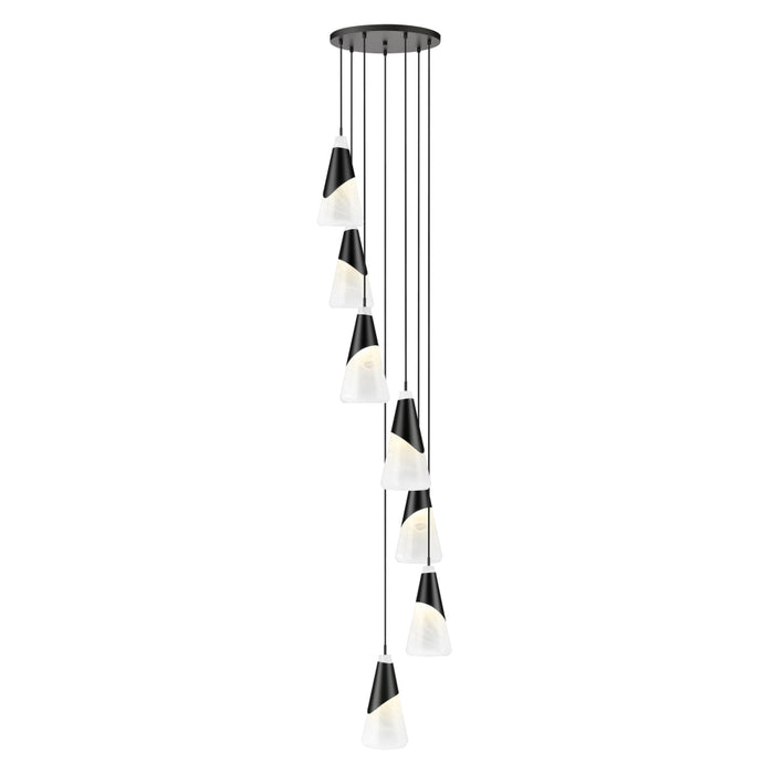 Z-Lite Aimie 7 Light Multi-Light Pendant (15’’ Shade) - Matte Black
