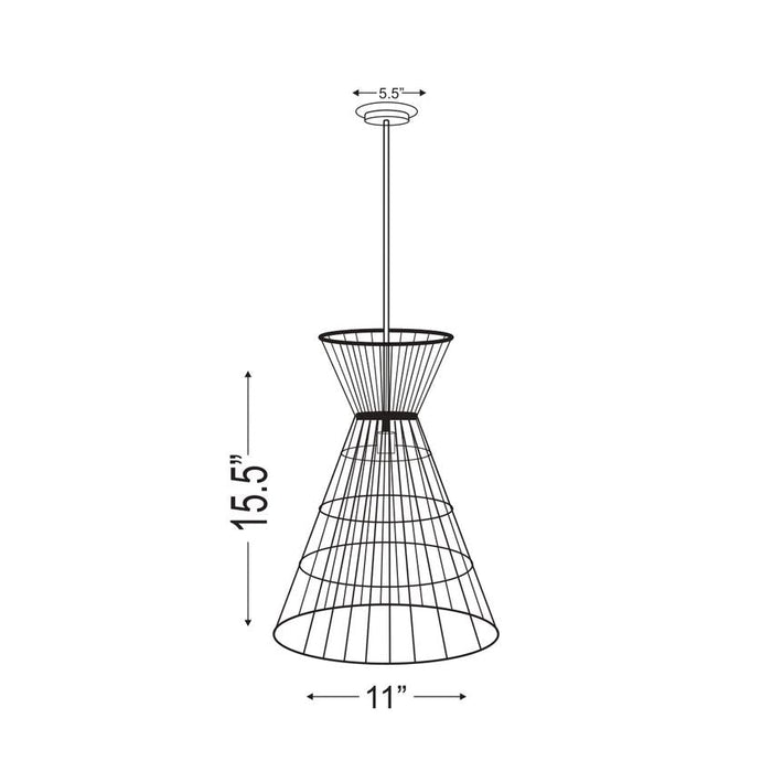 Z-Lite Alito Matte Black 1 Light Mini-Pendant 6015MP-MB | theLightShop