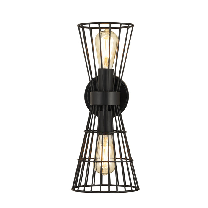Z-Lite Alito Matte Black 2 Light Wall Sconce 6015-2S-MB | theLightShop