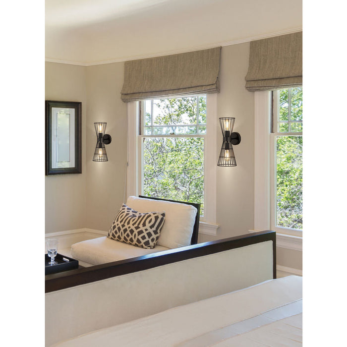 Z-Lite Alito Matte Black 2 Light Wall Sconce 6015-2S-MB | theLightShop
