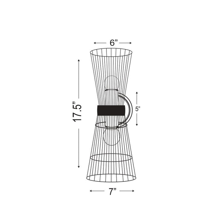 Z-Lite Alito Matte Black 2 Light Wall Sconce 6015-2S-MB | theLightShop