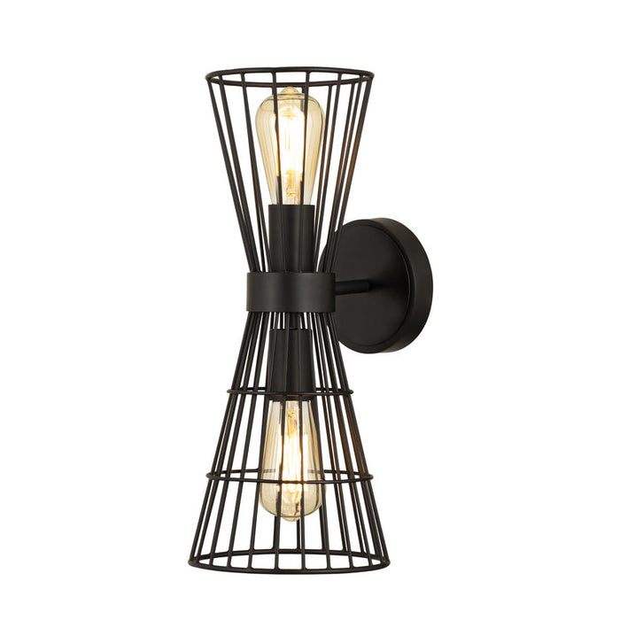 Z-Lite Alito Matte Black 2 Light Wall Sconce 6015-2S-MB | theLightShop