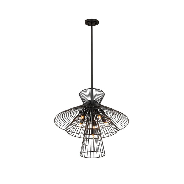 Z-Lite Alito Matte Black 6 Light Chandelier 6015-6MB | theLightShop