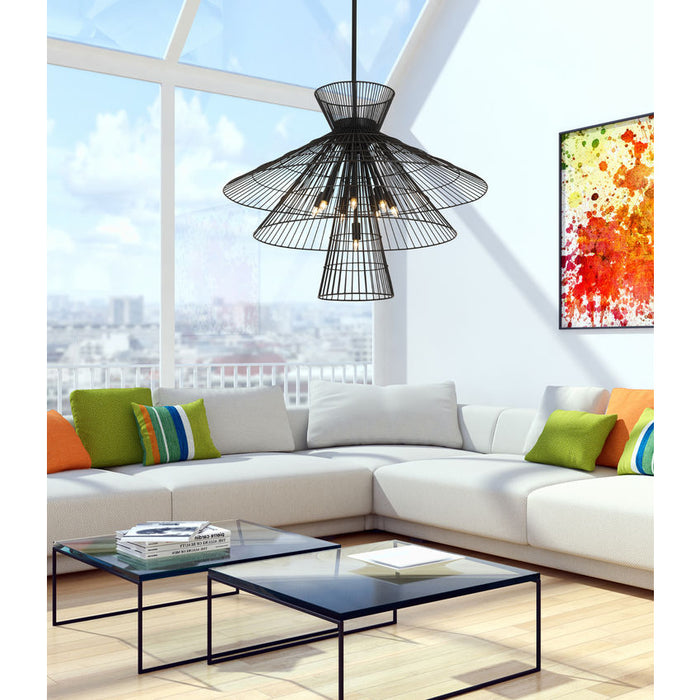 Z-Lite Alito Matte Black 8 Light Chandelier 6015-8MB | theLightShop