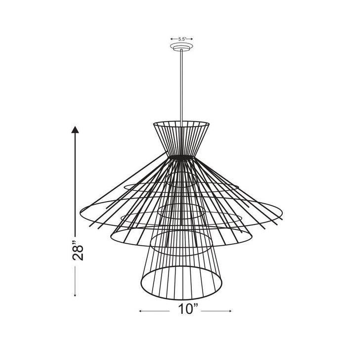Z-Lite Alito Matte Black 8 Light Chandelier 6015-8MB | theLightShop