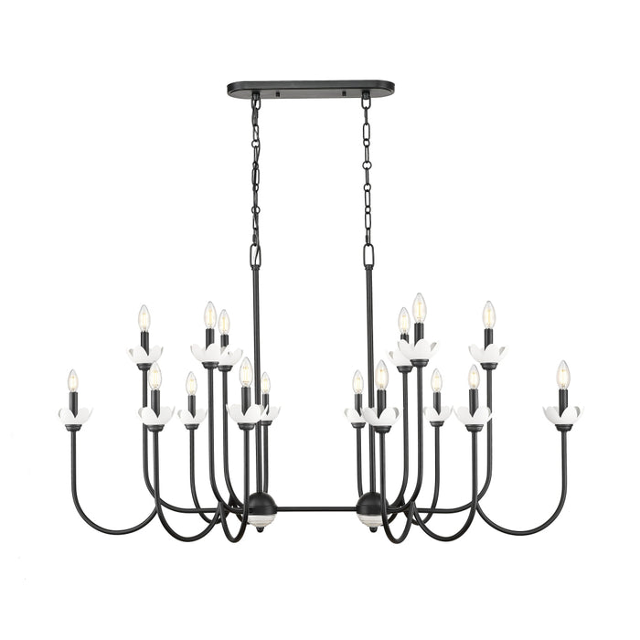 Z-Lite Allistair 16 Light Linear Chandelier - Matte Black
