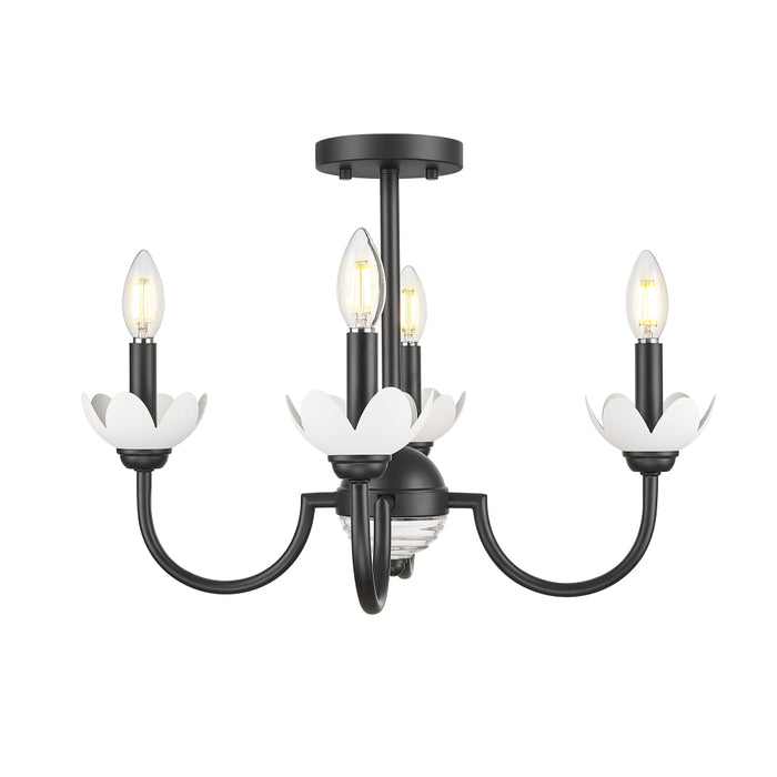 Z-Lite Allistair 4 Light Semi-Flushmount - Matte Black