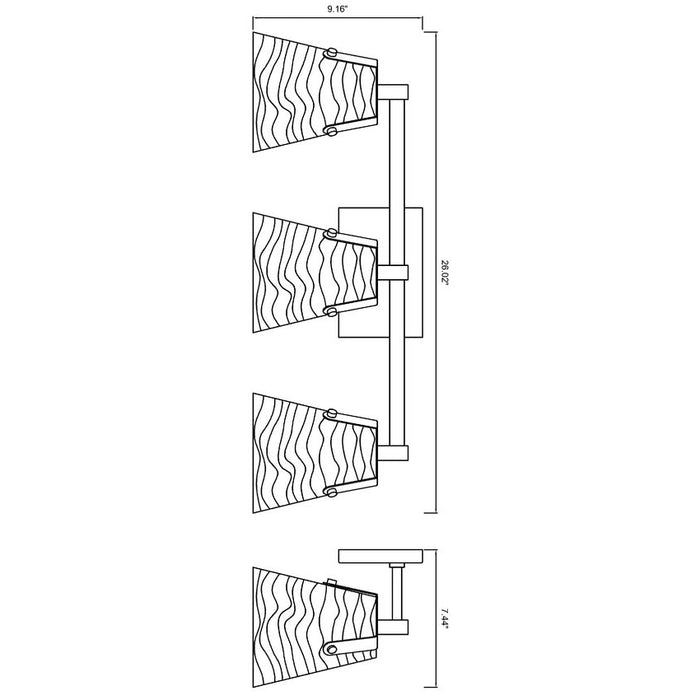 Z-Lite Analia Matte Black 3 Light Vanity 1101-3V-MB | theLightShop