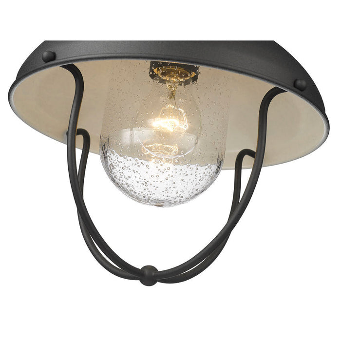 Z-Lite Ansel Black 1 Light Outdoor Flushmount 590F-BK | theLightShop
