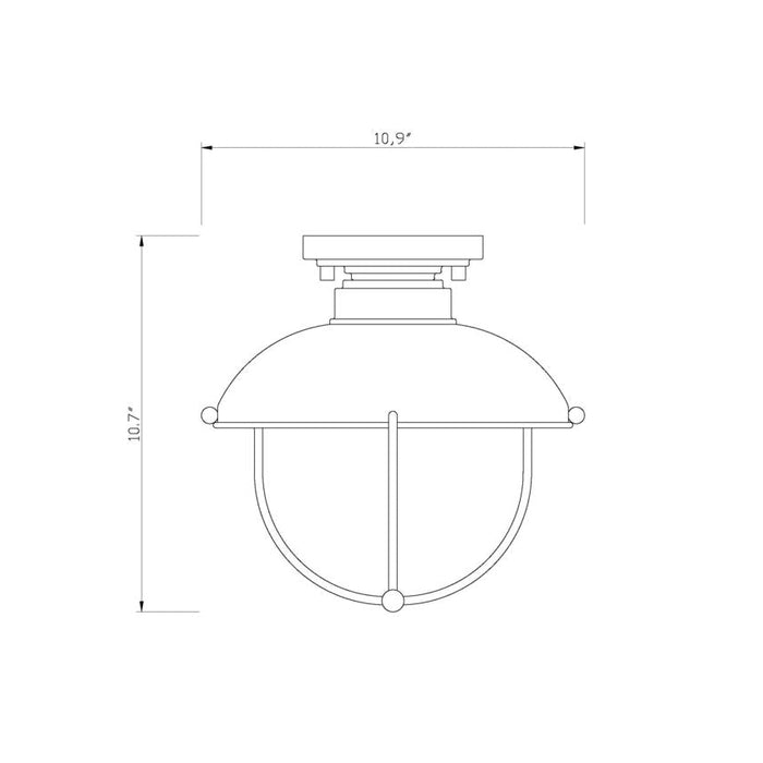 Z-Lite Ansel Black 1 Light Outdoor Flushmount 590F-BK | theLightShop