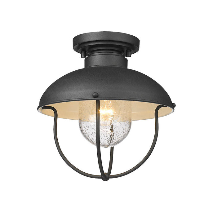 Z-Lite Ansel Black 1 Light Outdoor Flushmount 590F-BK | theLightShop