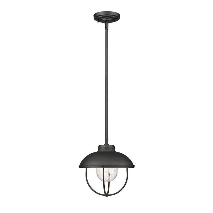 Z-Lite Ansel Black 1 Light Outdoor Pendant 590P-BK | theLightShop