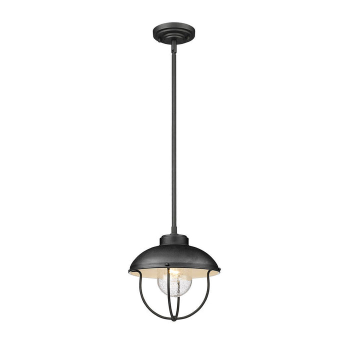 Z-Lite Ansel Black 1 Light Outdoor Pendant 590P-BK | theLightShop
