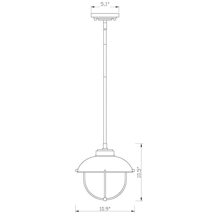 Z-Lite Ansel Black 1 Light Outdoor Pendant 590P-BK | theLightShop