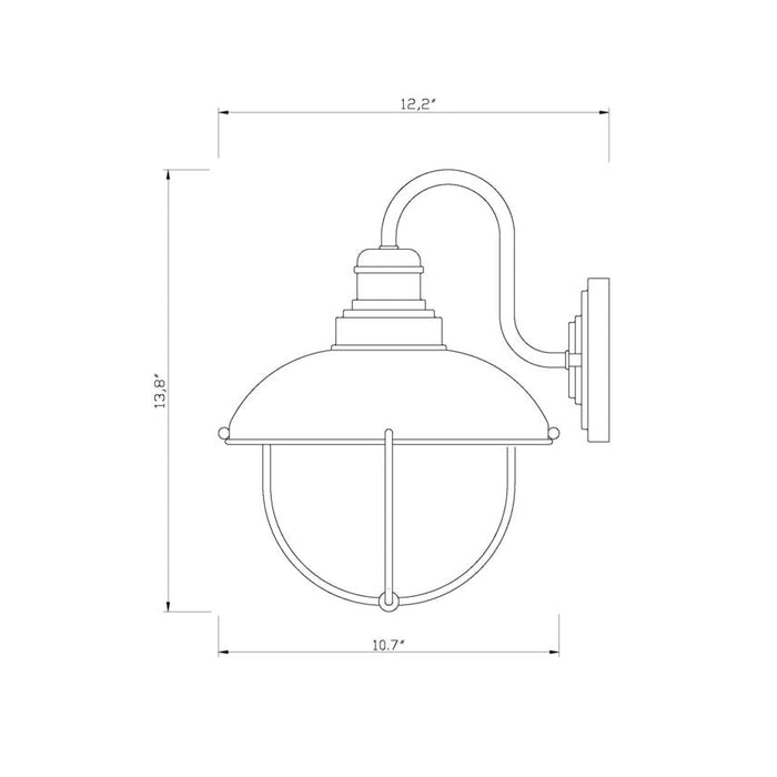 Z-Lite Ansel Black 1 Light Outdoor Wall Sconce 590M-BK | theLightShop