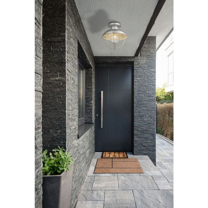 Z-Lite Ansel Galvanized 1 Light Outdoor Flushmount 590F-GV | theLightShop