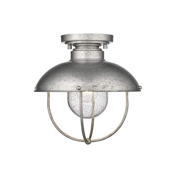 Z-Lite Ansel Galvanized 1 Light Outdoor Flushmount 590F-GV | theLightShop