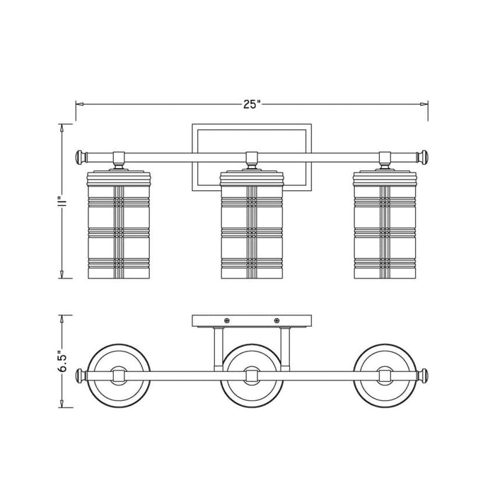Z-Lite Archer Polished Nickel 3 Light Vanity 344-3V-PN | theLightShop