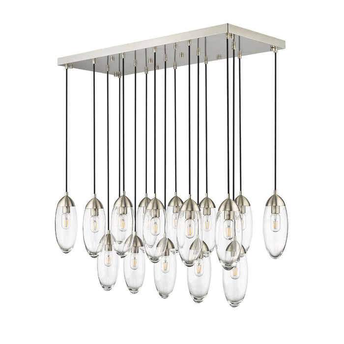 Z-Lite Arden Brushed Nickel 17 Light Linear Chandelier 651P-17L-BN | theLightShop