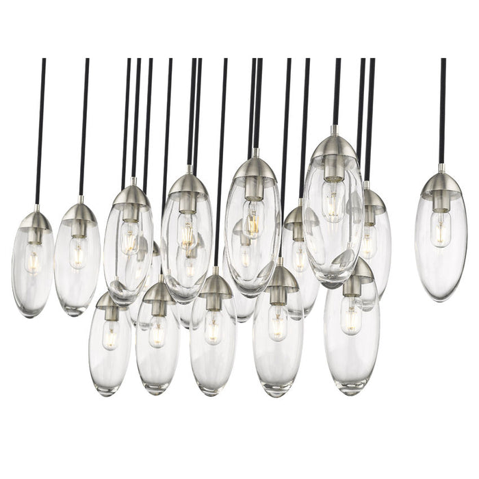 Z-Lite Arden Brushed Nickel 17 Light Linear Chandelier 651P-17L-BN | theLightShop