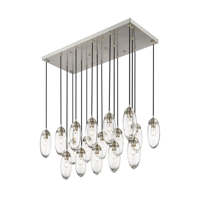 Z-Lite Arden Brushed Nickel 17 Light Linear Chandelier 651P-17L-BN | theLightShop