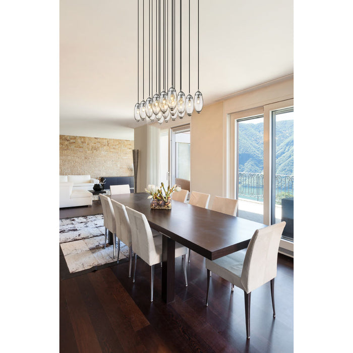 Z-Lite Arden Brushed Nickel 17 Light Linear Chandelier 651P-17L-BN | theLightShop